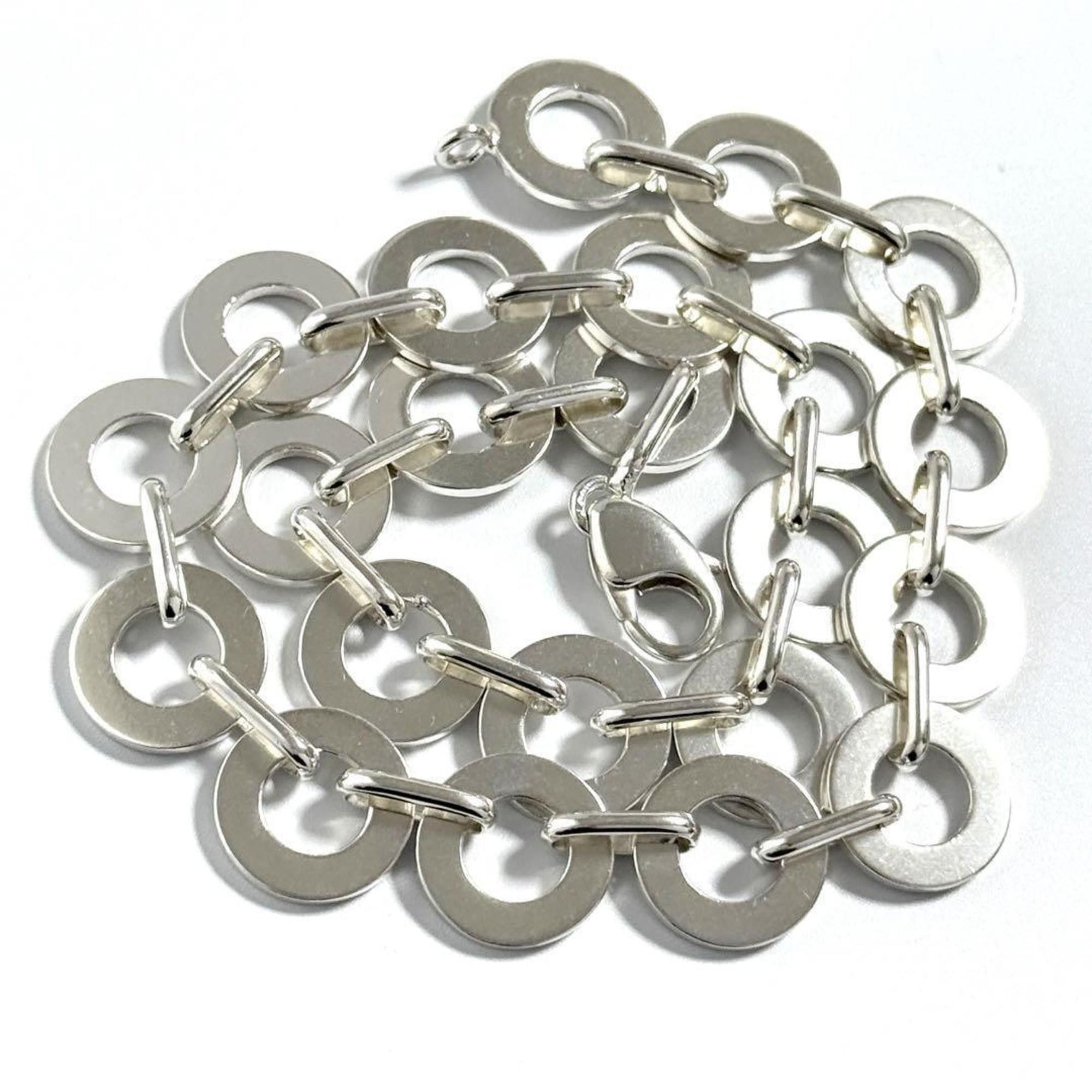 Celine Celine Vintage Necklace Circle Link Silver Size ONE SIZE - 4 Thumbnail