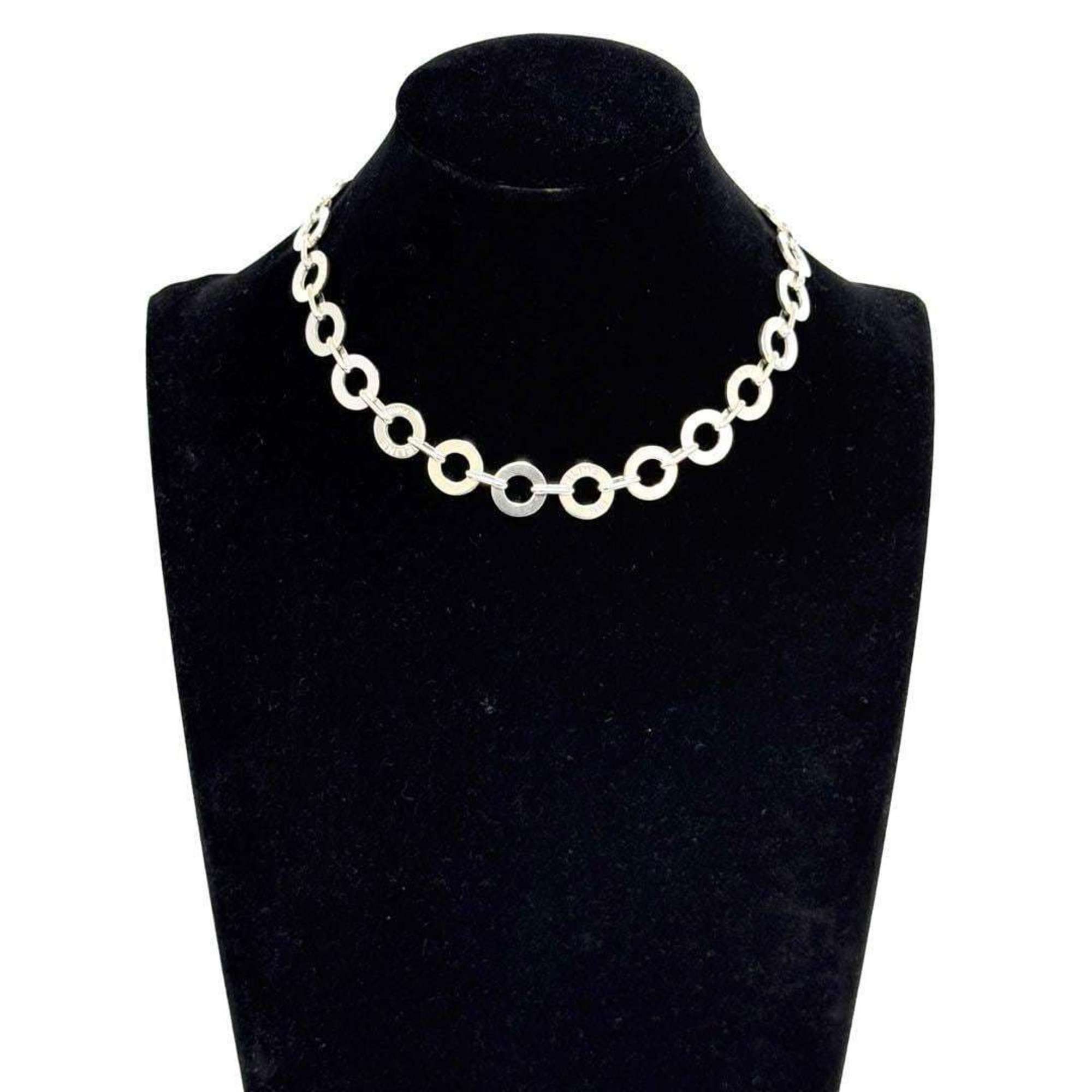 Celine Celine Vintage Necklace Circle Link Silver Size ONE SIZE - 10 Thumbnail