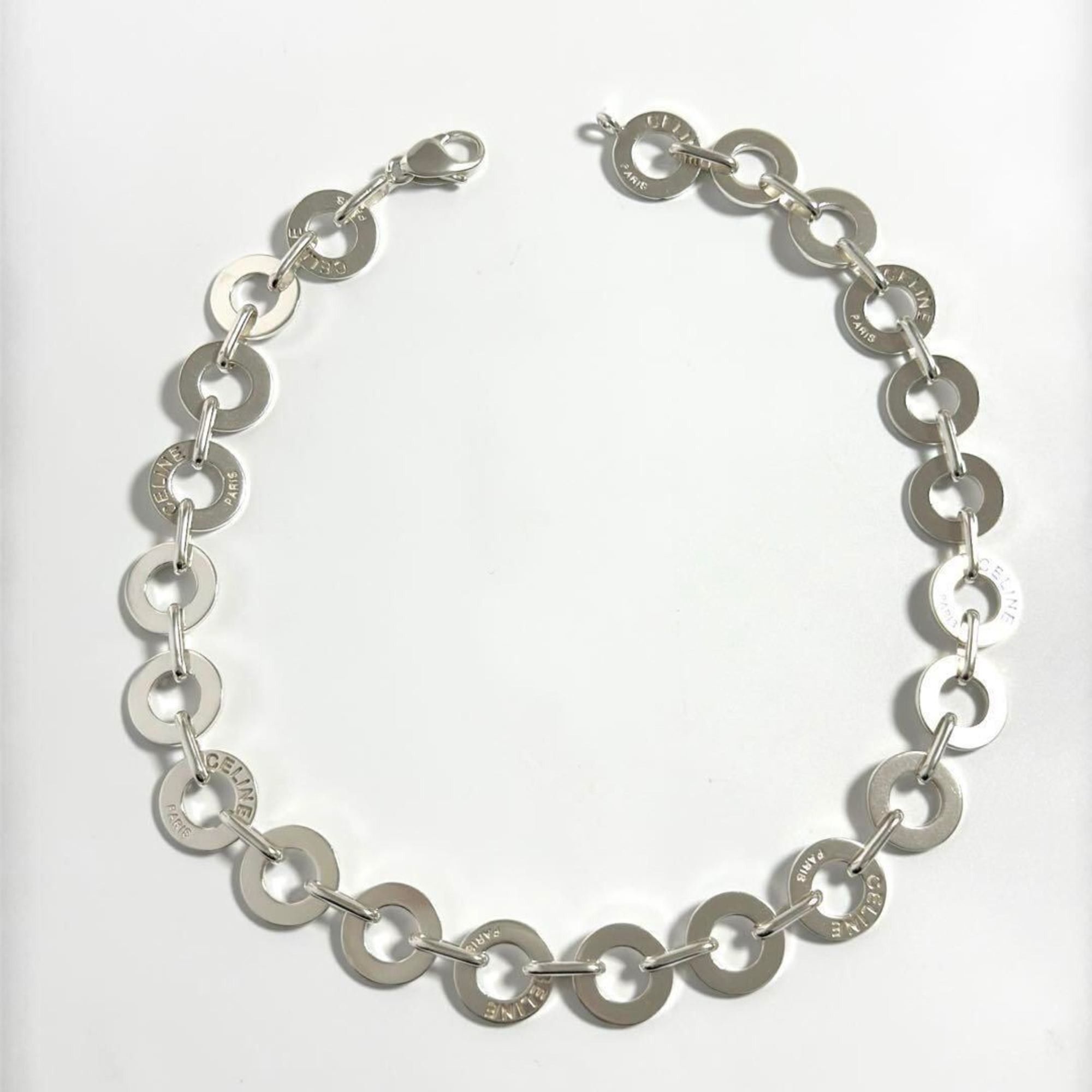 Celine Celine Vintage Necklace Circle Link Silver Size ONE SIZE - 2 Thumbnail