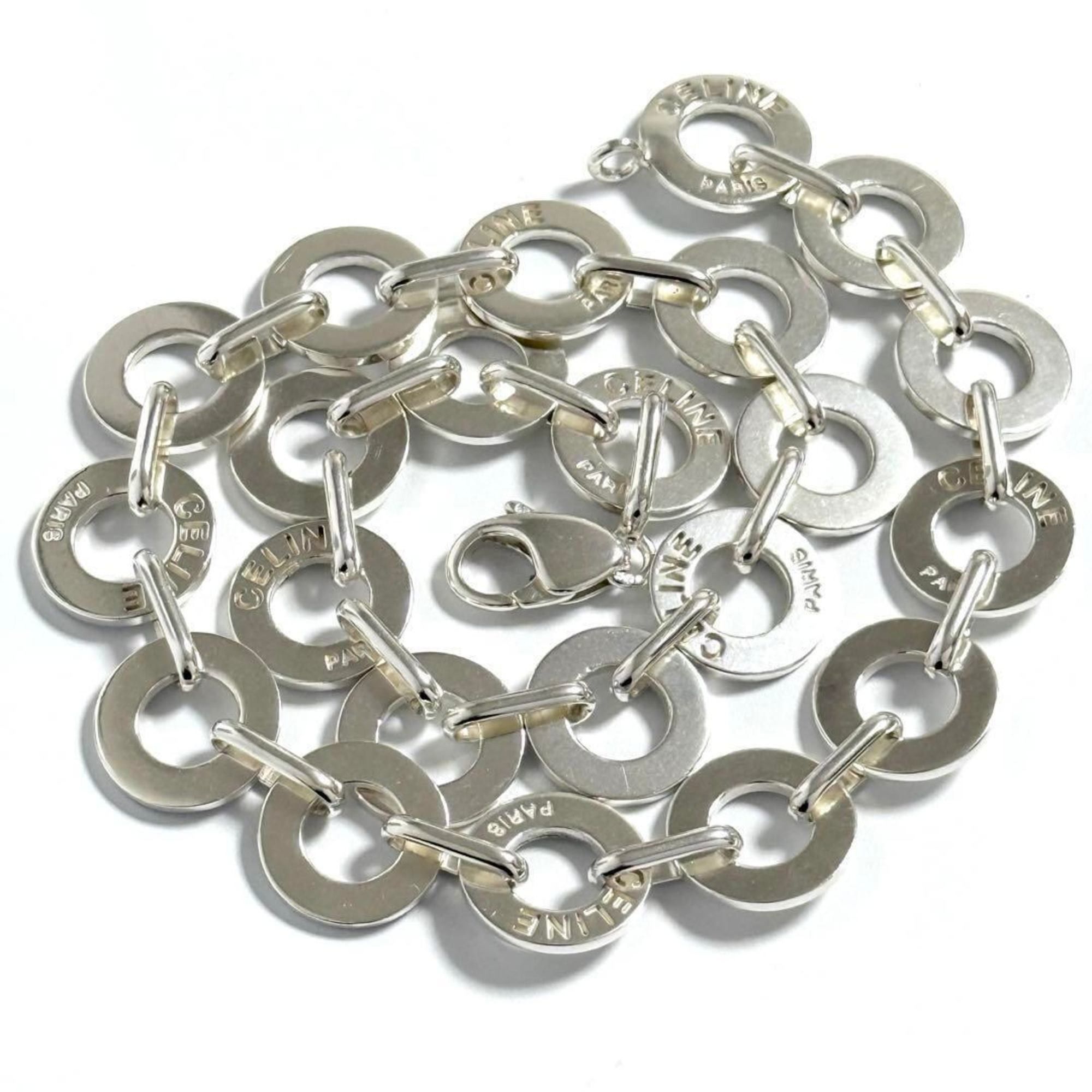 Celine Celine Vintage Necklace Circle Link Silver Size ONE SIZE - 3 Thumbnail