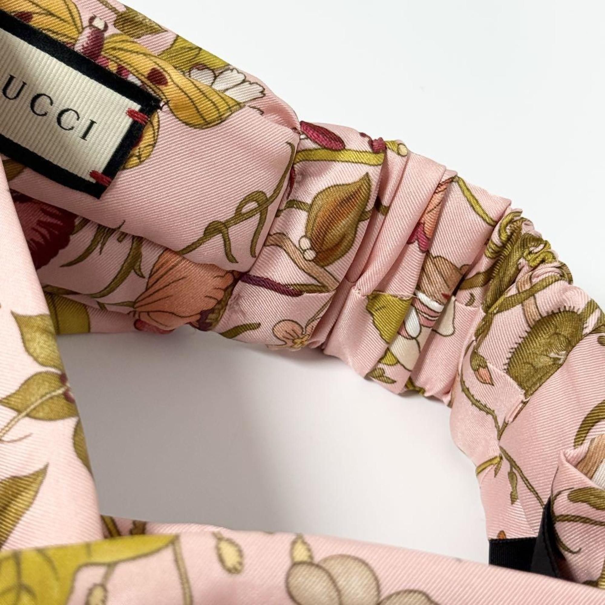 Gucci Gucci Women's Headband Hairband Silk Flora Pink Size ONE SIZE - 6 Thumbnail