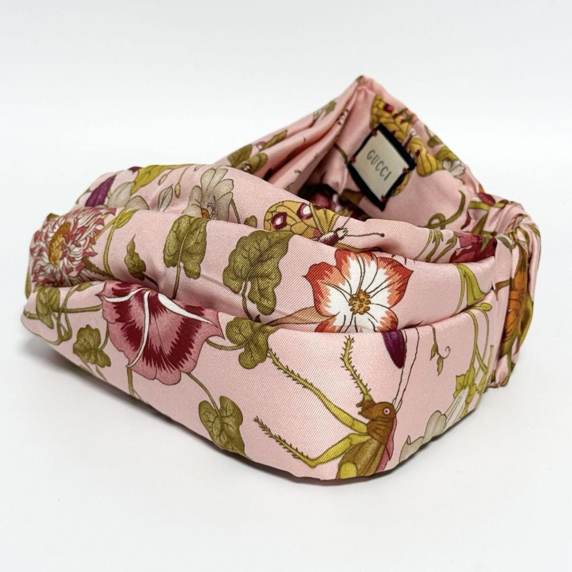 Gucci Gucci Women's Headband Hairband Silk Flora Pink Size ONE SIZE - 3 Thumbnail