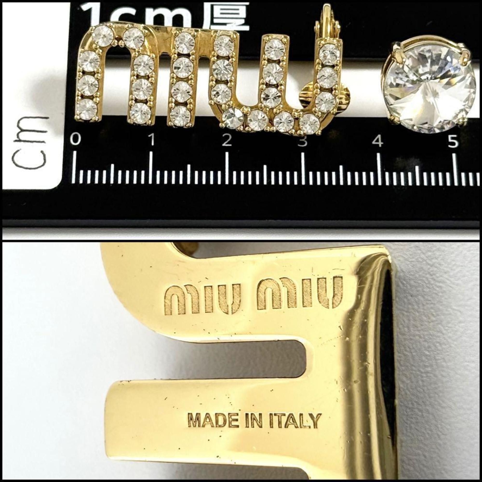 Miu Miu Miu Miu Miu Women's Asymmetric Logo Stud Earrings Size ONE SIZE - 7 Thumbnail