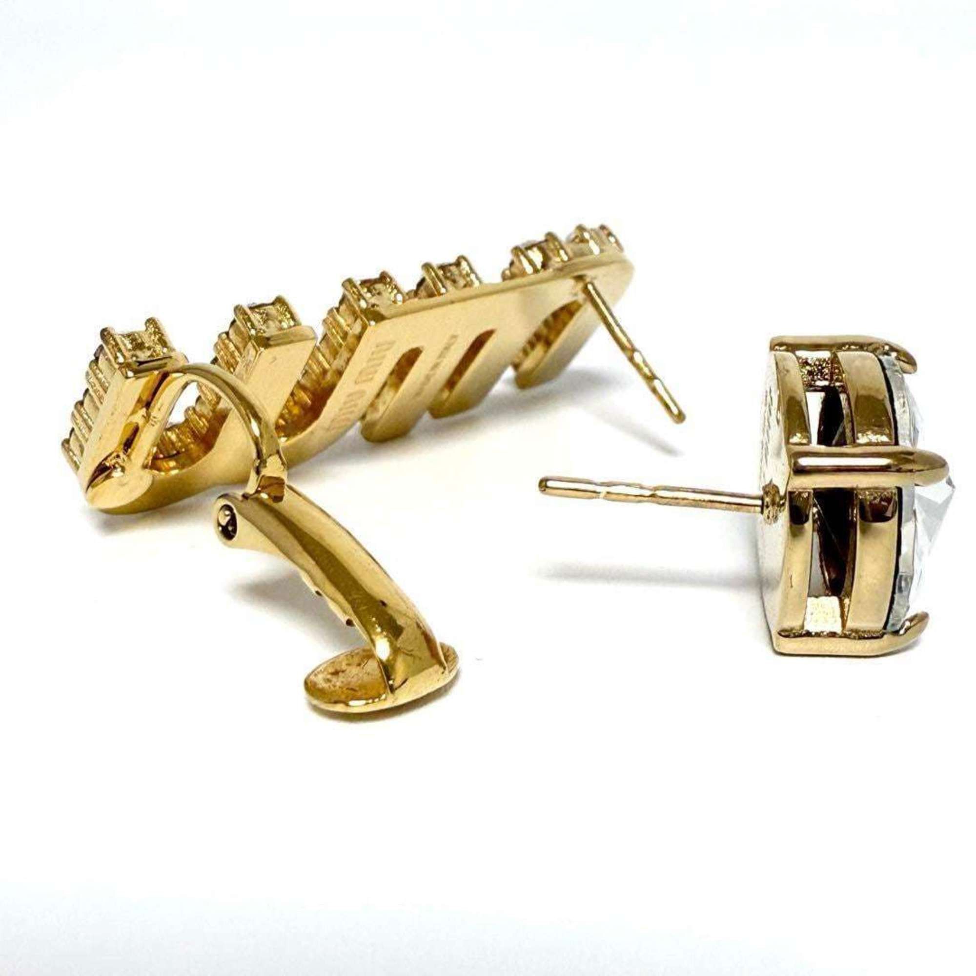 Miu Miu Miu Miu Miu Women's Asymmetric Logo Stud Earrings Size ONE SIZE - 4 Thumbnail