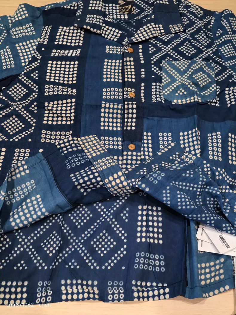 Visvim VISVIM Short Sleeve Indigo Pattern Shirt Size US S / EU 44-46 / 1 - 5 Thumbnail