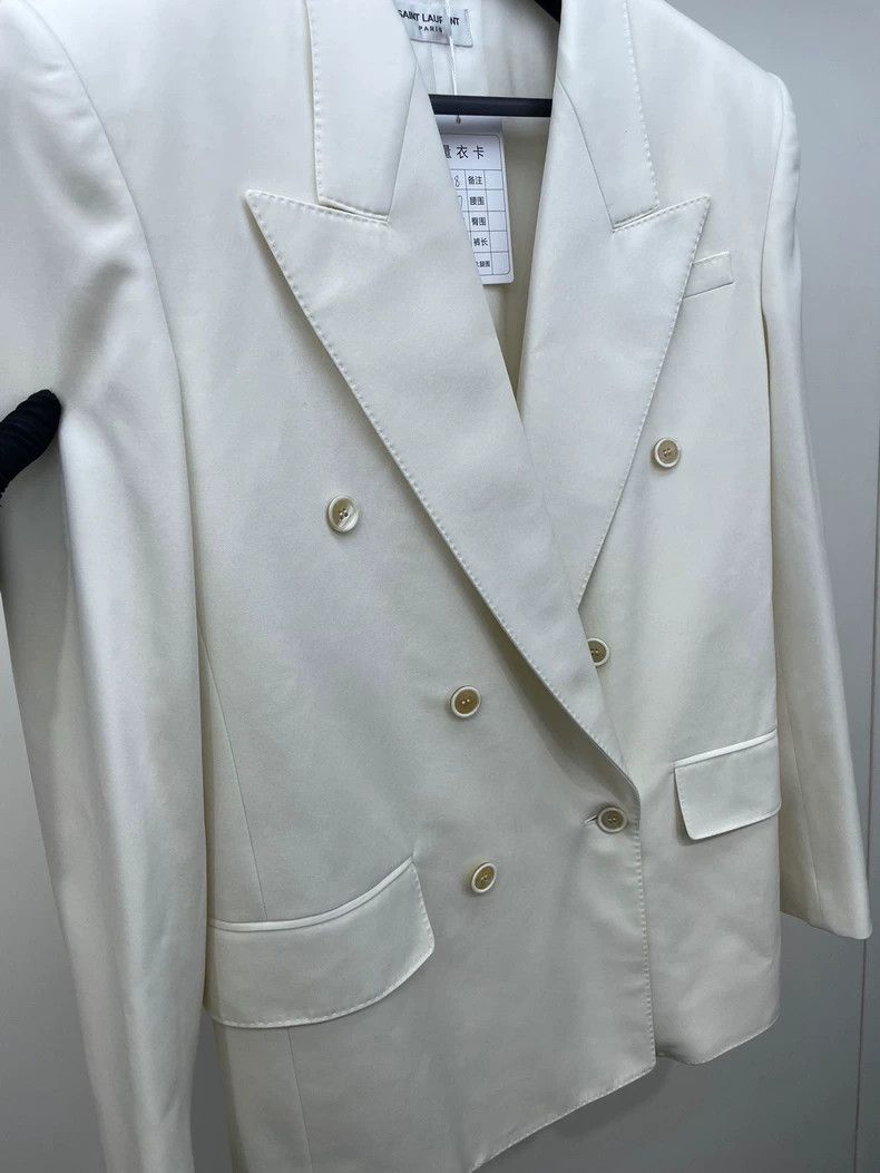 Saint Laurent Paris Saint Laurent White Wool Blazer Jacket Size US S / EU 44-46 / 1 - 4 Thumbnail