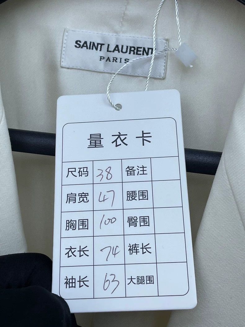 Saint Laurent Paris Saint Laurent White Wool Blazer Jacket Size US S / EU 44-46 / 1 - 6 Thumbnail