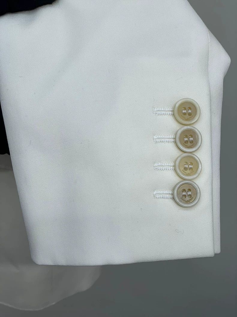 Saint Laurent Paris Saint Laurent White Wool Blazer Jacket Size US S / EU 44-46 / 1 - 3 Thumbnail