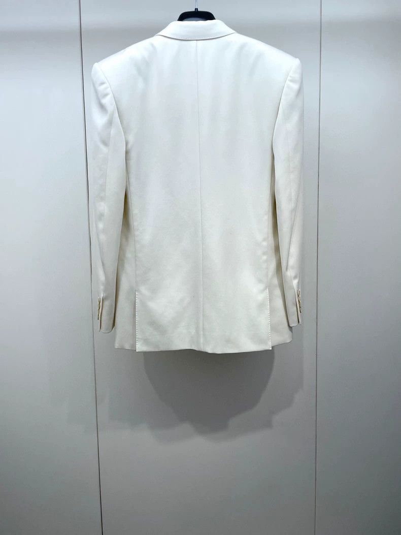 Saint Laurent Paris Saint Laurent White Wool Blazer Jacket Size US S / EU 44-46 / 1 - 2 Thumbnail