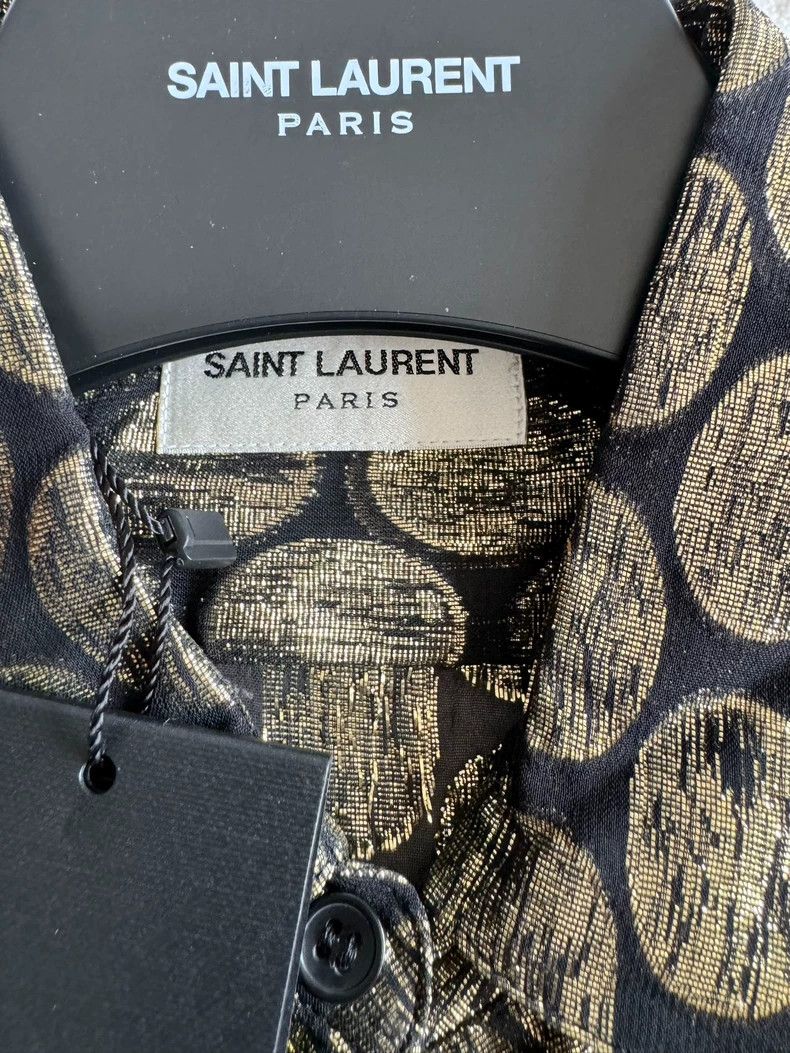 Saint Laurent Paris Black and Gold Saint Laurent Shirt Size US M / EU 48-50 / 2 - 2 Thumbnail