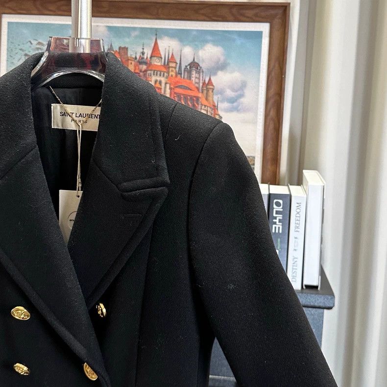Saint Laurent Paris Saint Laurent Double-Breasted Wool Coat Size US S / EU 44-46 / 1 - 4 Thumbnail
