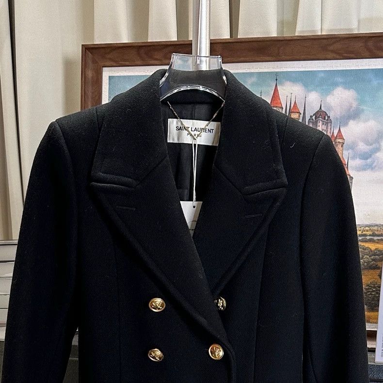 Saint Laurent Paris Saint Laurent Double-Breasted Wool Coat Size US S / EU 44-46 / 1 - 2 Thumbnail