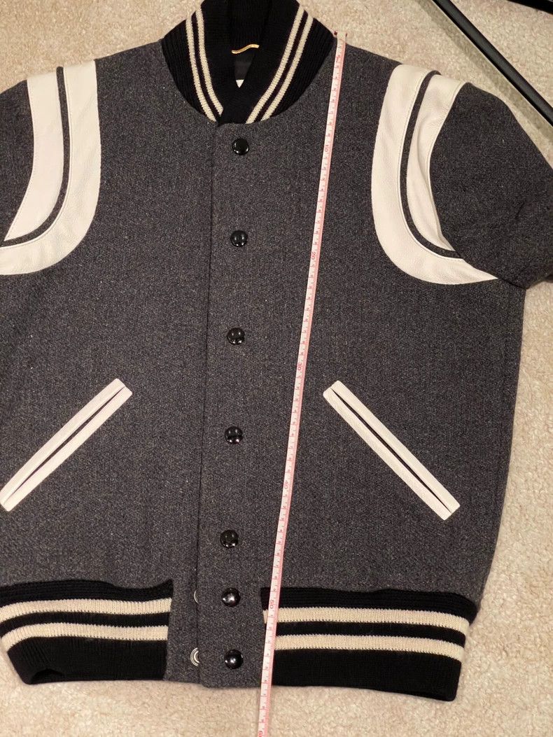 Saint Laurent Paris Saint Laurent Gray Baseball Jacket Outerwear Size US S / EU 44-46 / 1 - 9 Thumbnail