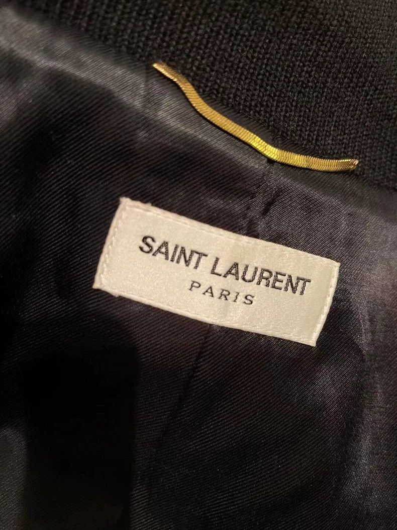 Saint Laurent Paris Saint Laurent Gray Baseball Jacket Outerwear Size US S / EU 44-46 / 1 - 4 Thumbnail