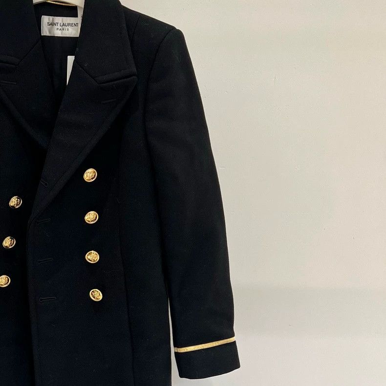 Saint Laurent Paris Saint Laurent Double-Breasted Wool Coat Size US S / EU 44-46 / 1 - 5 Thumbnail