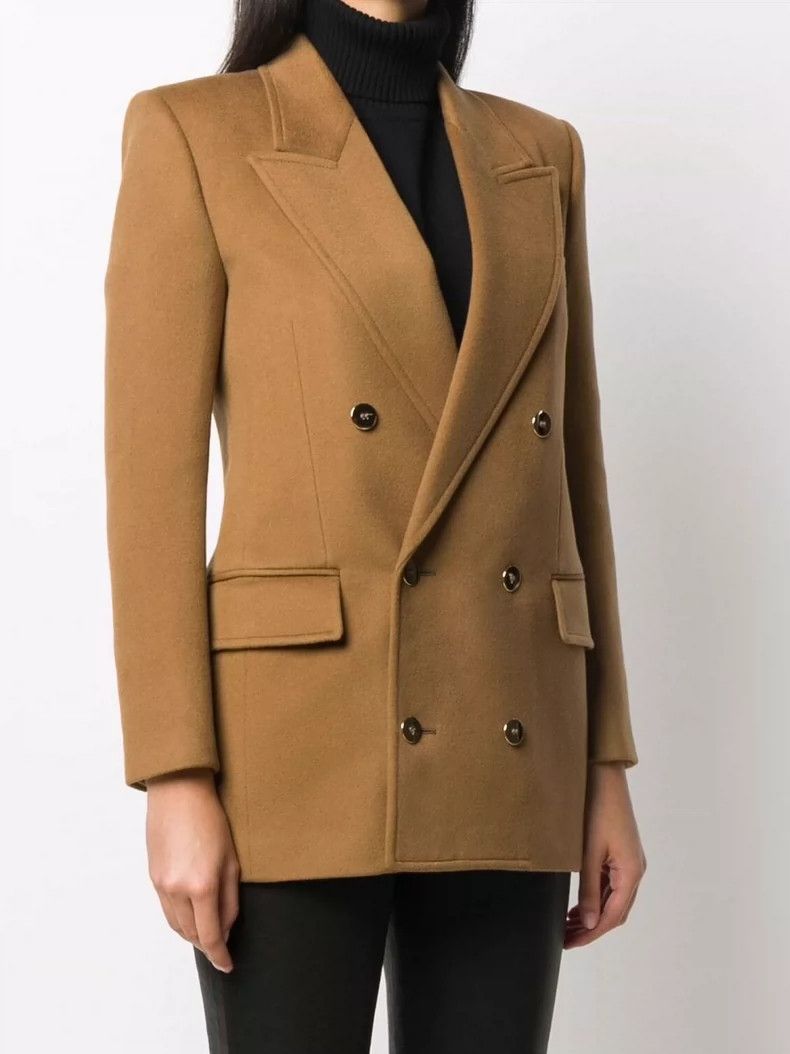 Saint Laurent Paris Saint Laurent Double-Breasted Suit Jacket Size US XXS / EU 40 - 8 Thumbnail