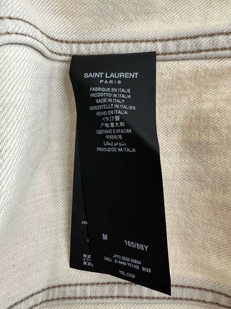 Saint Laurent Paris Saint Laurent White Denim Jacket Size M Size US M / EU 48-50 / 2 - 4 Thumbnail