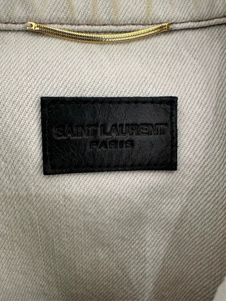Saint Laurent Paris Saint Laurent White Denim Jacket Size M Size US M / EU 48-50 / 2 - 3 Thumbnail