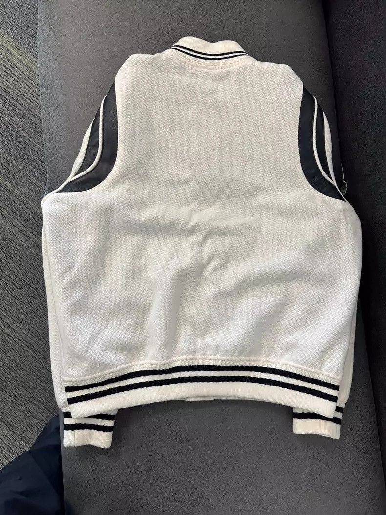 Saint Laurent Paris Saint Laurent White Wool Leather Baseball Jacket Size US XXL / EU 58 / 5 - 3 Thumbnail