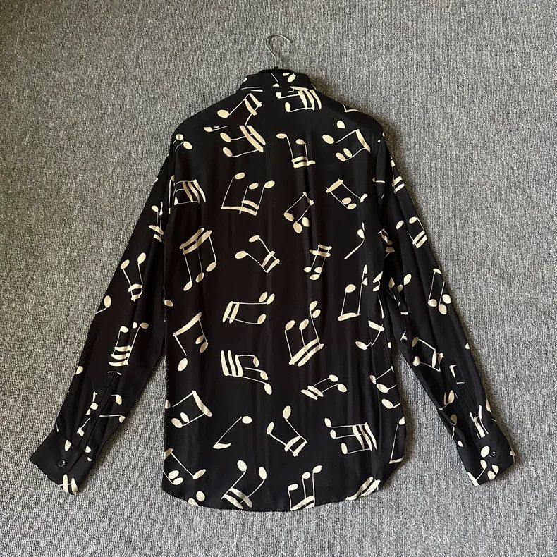 Saint Laurent Paris Saint Laurent Black Music Note Shirt Size US S / EU 44-46 / 1 - 2 Thumbnail