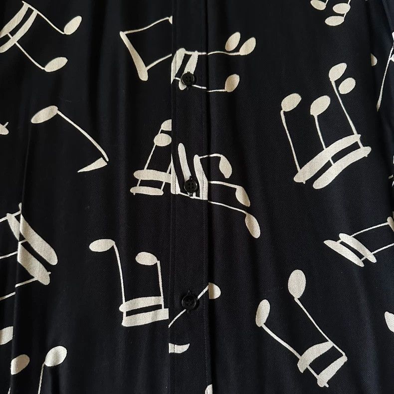 Saint Laurent Paris Saint Laurent Black Music Note Shirt Size US S / EU 44-46 / 1 - 3 Thumbnail