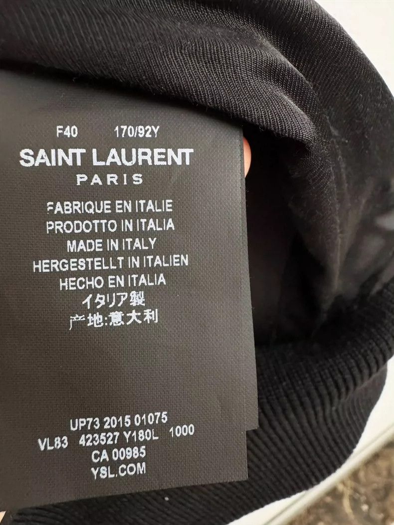 Saint Laurent Paris Saint Laurent Baseball Jacket with Leather Sleeves Size US M / EU 48-50 / 2 - 5 Thumbnail