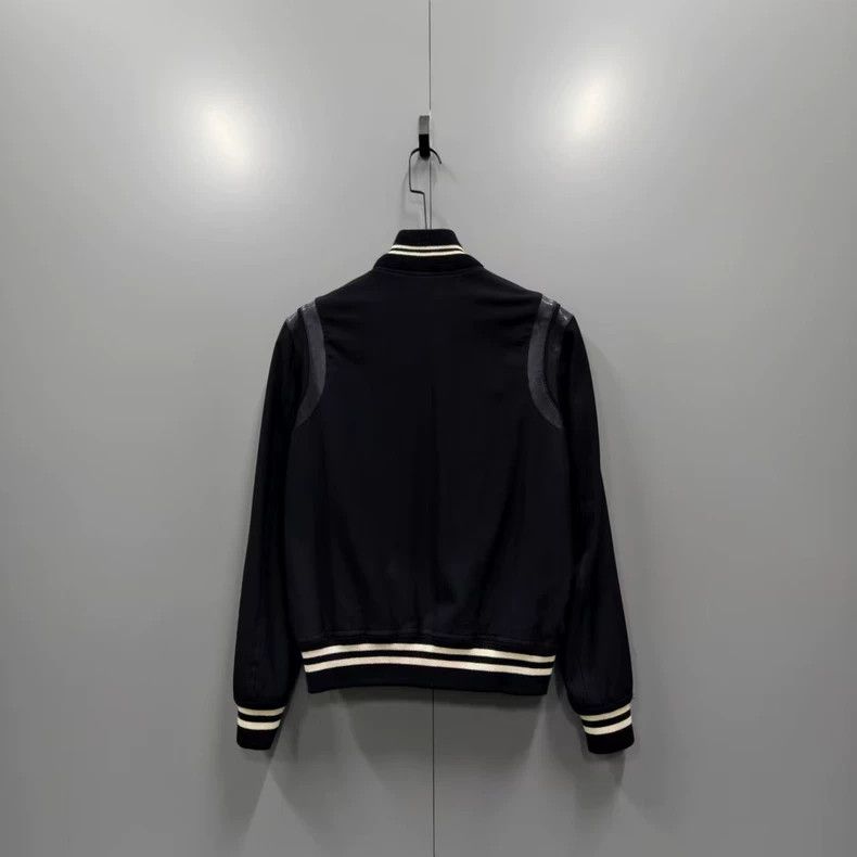 Saint Laurent Paris SAINT LAURENT Black and White Baseball Jacket Size US M / EU 48-50 / 2 - 2 Thumbnail