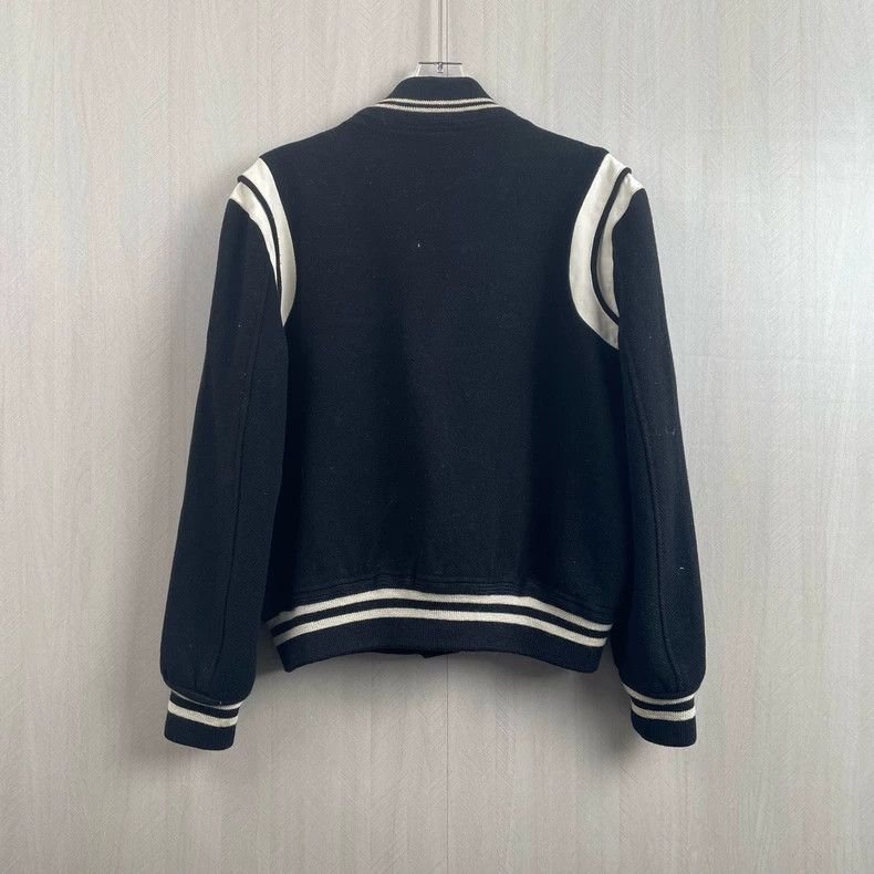 Saint Laurent Paris Saint Laurent Black and White Baseball Jacket Size US L / EU 52-54 / 3 - 3 Thumbnail
