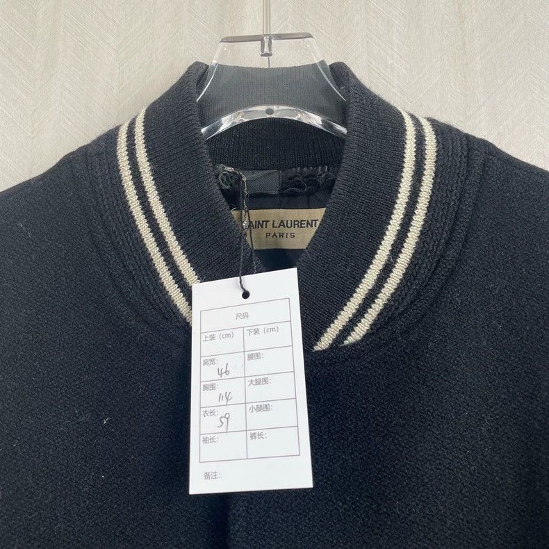 Saint Laurent Paris Saint Laurent Black and White Baseball Jacket Size US L / EU 52-54 / 3 - 2 Thumbnail