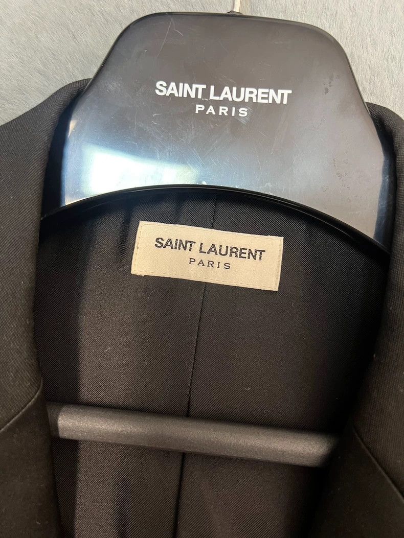 Saint Laurent Paris Saint Laurent Black Satin Smoking Jacket Size US XXL / EU 58 / 5 - 3 Thumbnail