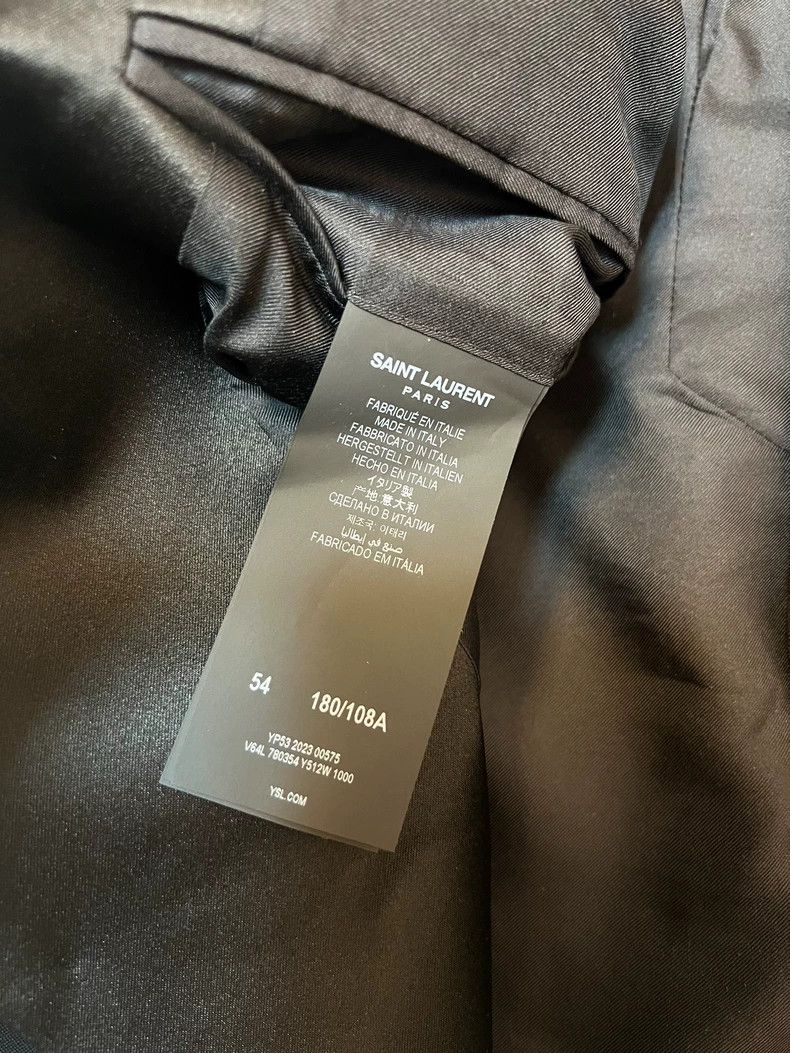 Saint Laurent Paris Saint Laurent Black Satin Smoking Jacket Size US XXL / EU 58 / 5 - 6 Thumbnail