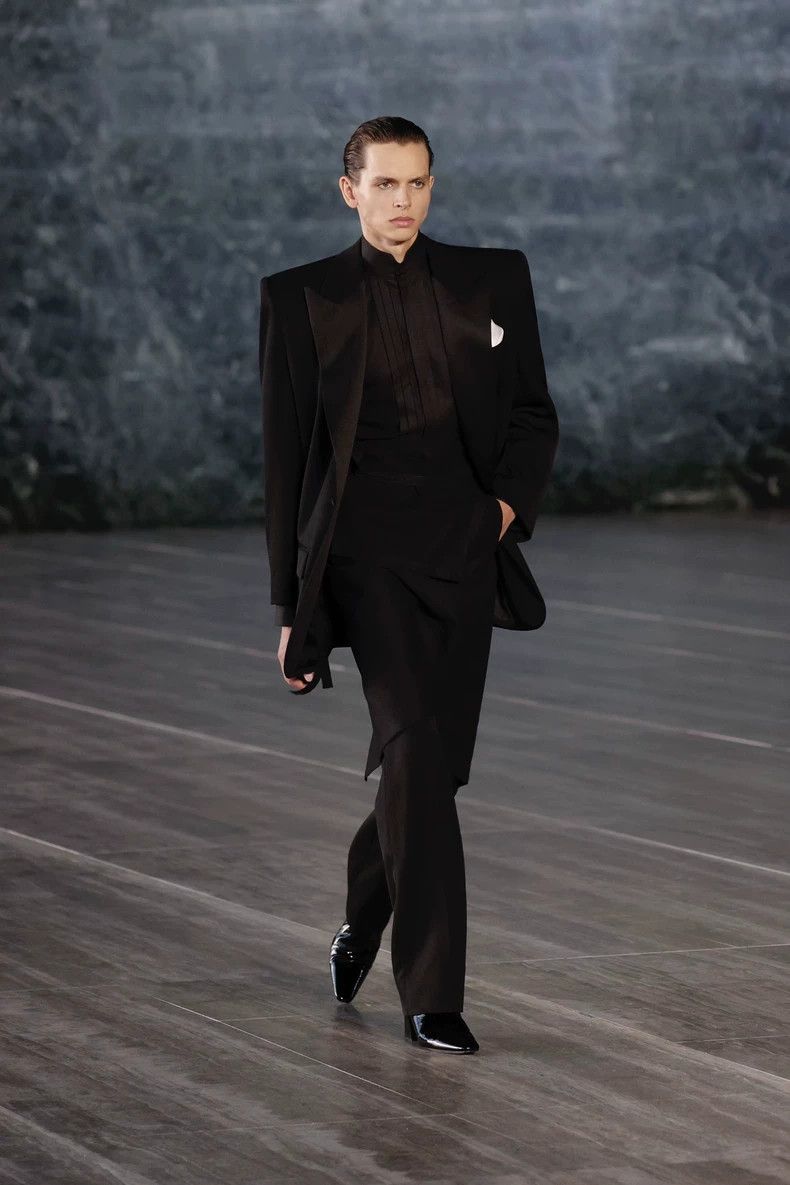 Saint Laurent Paris Saint Laurent Black Satin Smoking Jacket Size US XXL / EU 58 / 5 - 7 Thumbnail