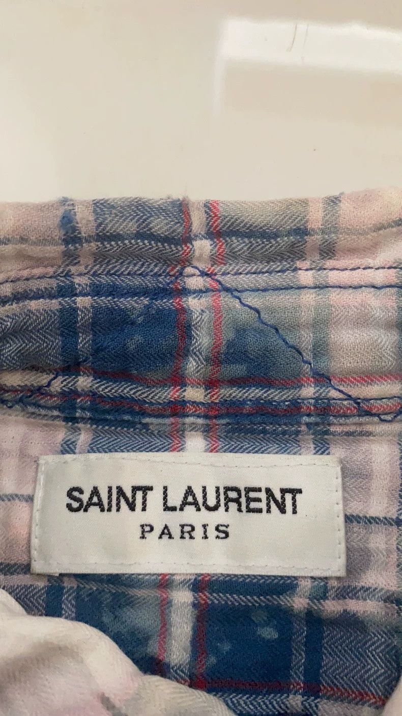 Saint Laurent Paris Saint Laurent Blue Plaid Long Sleeve Shirt Size US XS / EU 42 / 0 - 3 Thumbnail
