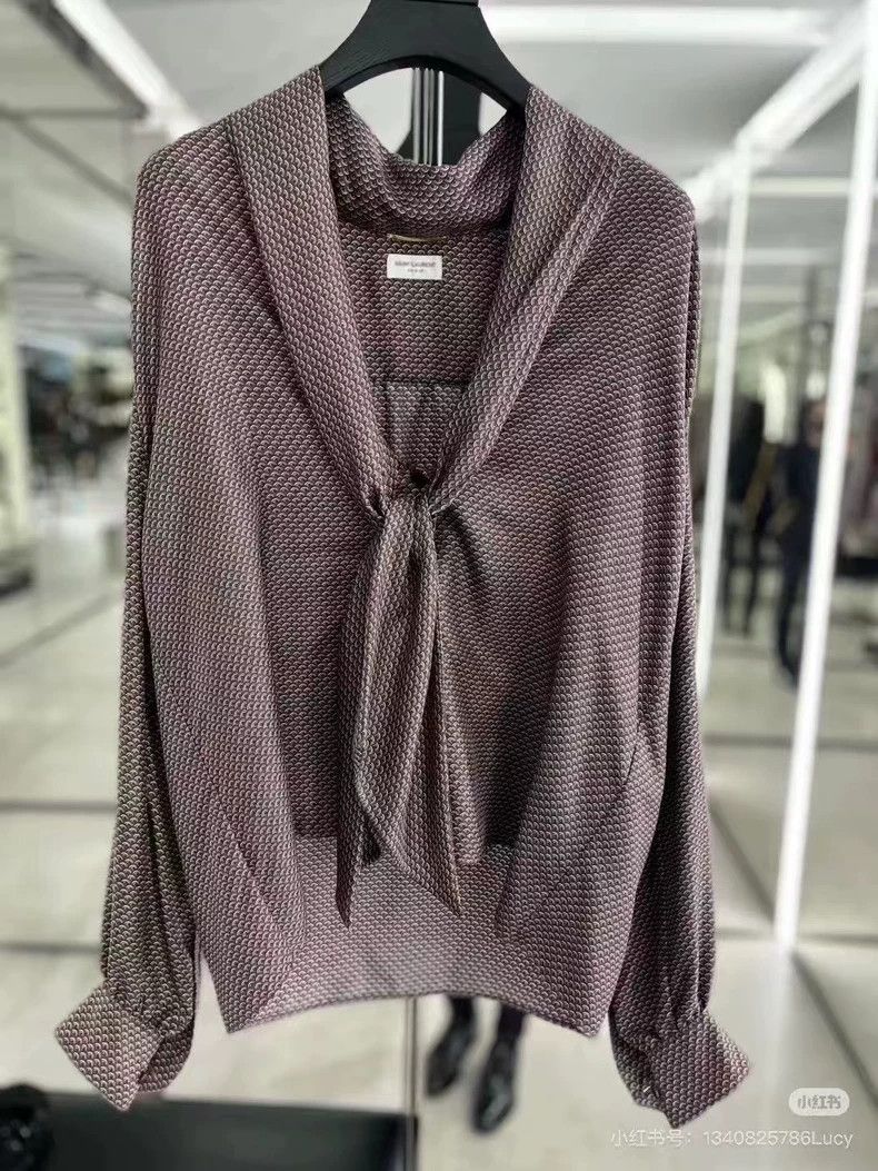 Saint Laurent Paris Saint Laurent High-End Printed Tie Shirt Size US M / EU 48-50 / 2 - 8 Thumbnail