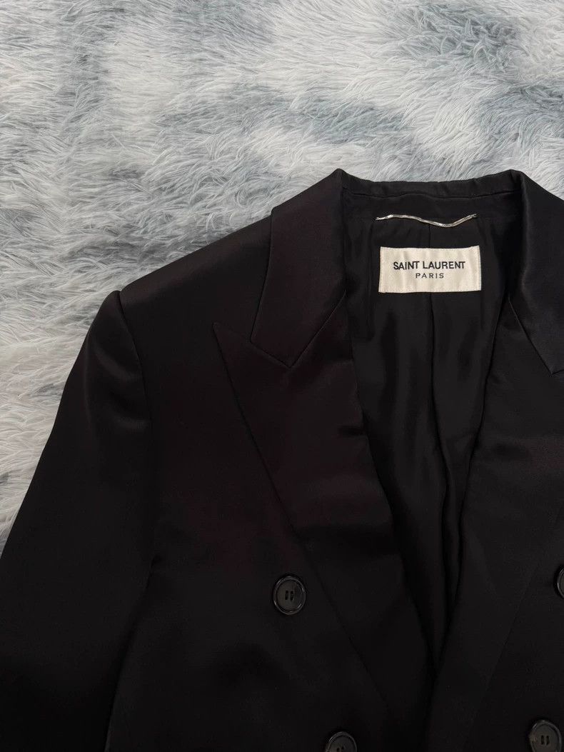 Saint Laurent Paris Saint Laurent Double Breasted Silk Blazer Size US L / EU 52-54 / 3 - 2 Thumbnail