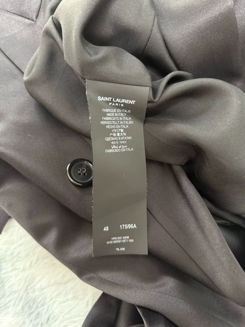 Saint Laurent Paris Saint Laurent Double Breasted Silk Blazer Size US L / EU 52-54 / 3 - 6 Thumbnail