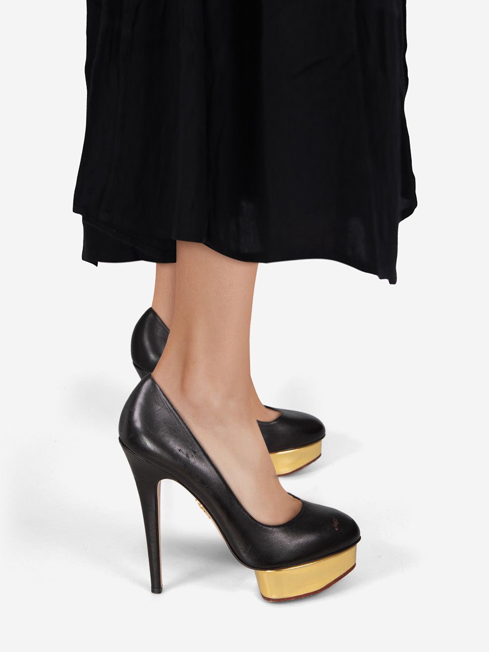 Charlotte Olympia Black Leather Dolly Pumps Size US 9 / IT 39 - 2 Thumbnail