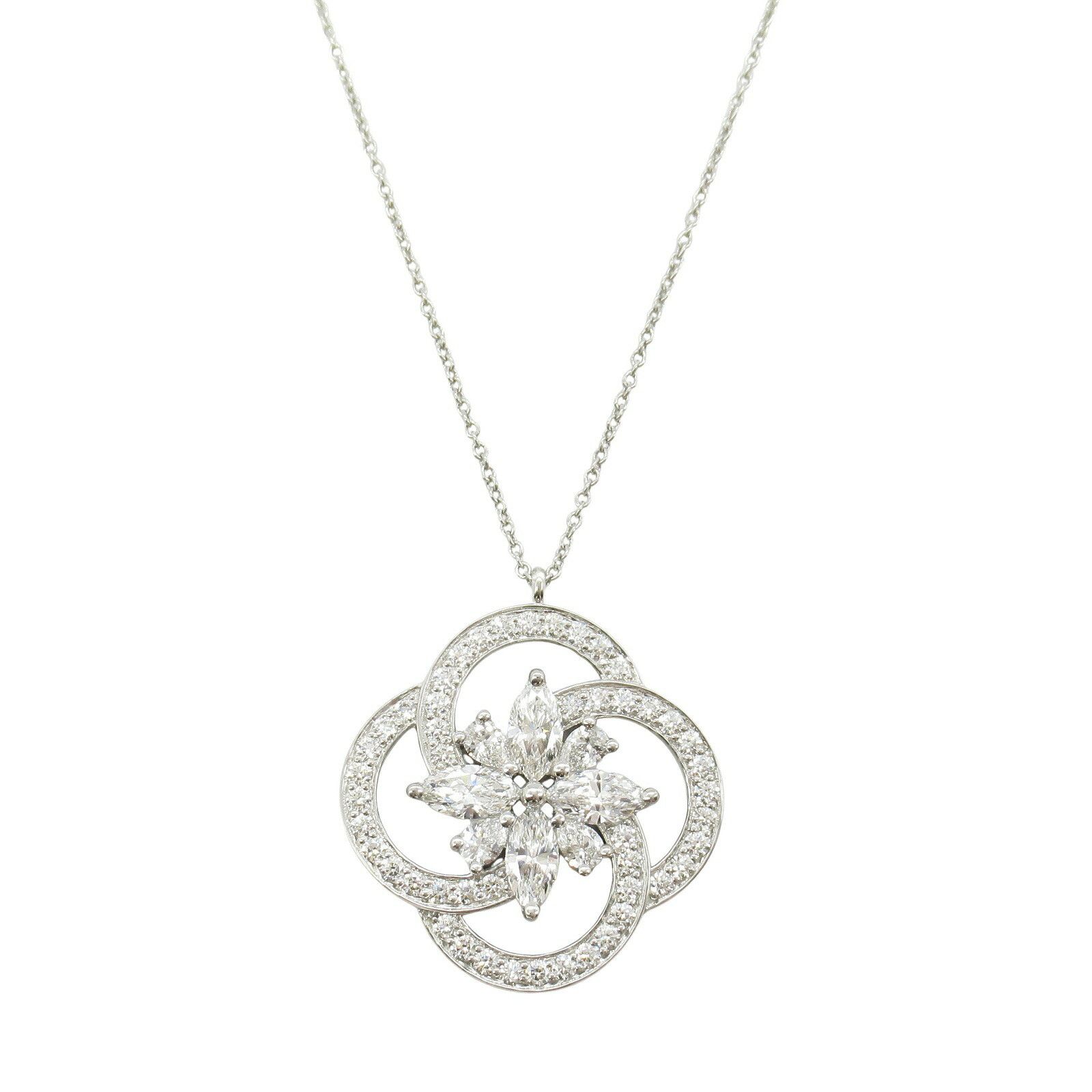 Tiffany & Co. Tiffany & Co. Tiffany & Co. Victoria Cluster Pt950 Platinum Diamond Necklace Metal Necklace Size ONE SIZE - 2 Thumbnail