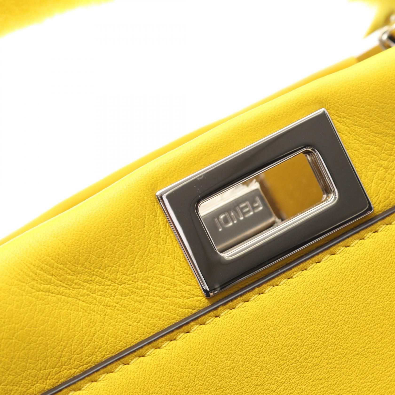 Fendi Fendi Fendi Mini Peekaboo Leather Fur Handbag Leather Handbag 8BN244 Size ONE SIZE - 6 Thumbnail