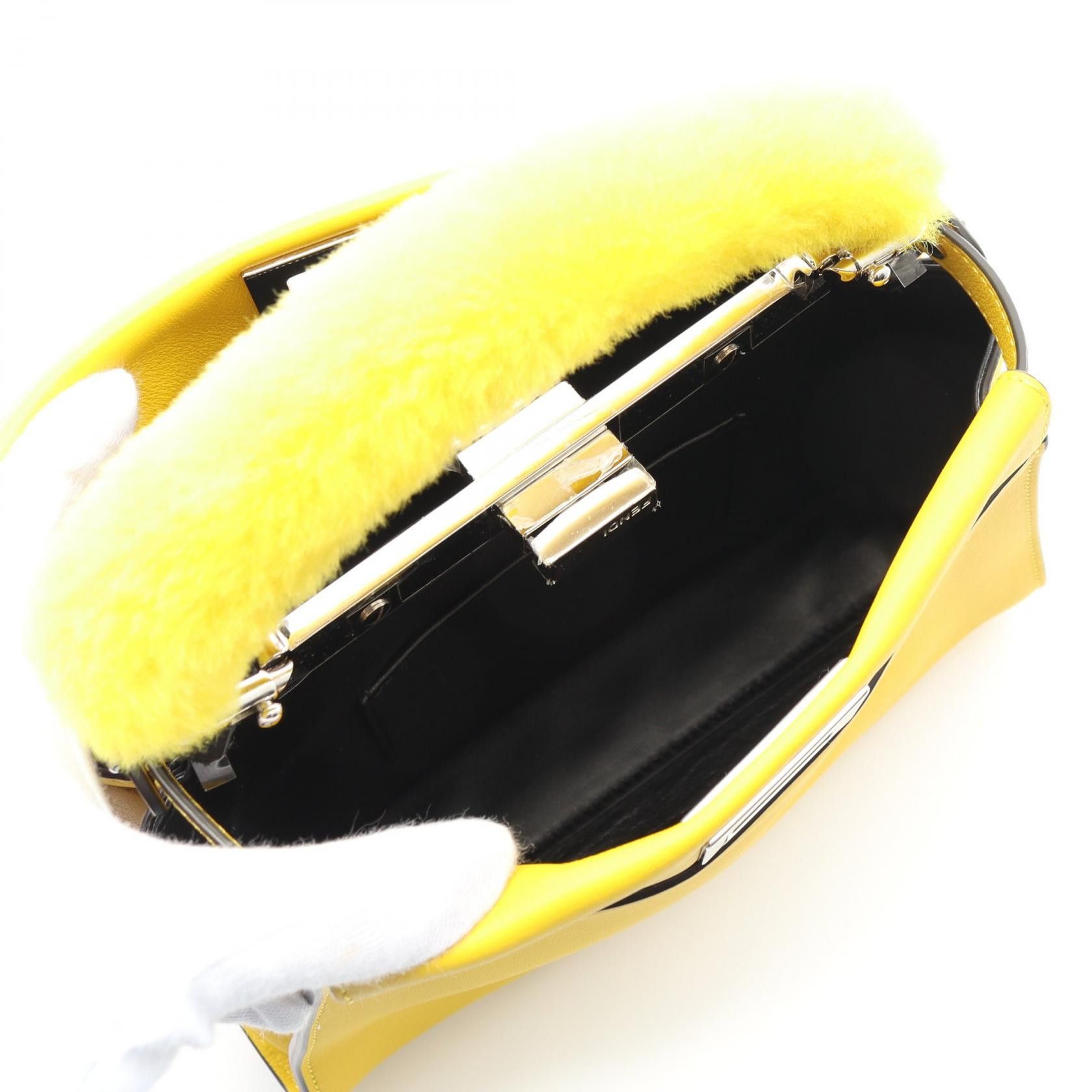 Fendi Fendi Fendi Mini Peekaboo Leather Fur Handbag Leather Handbag 8BN244 Size ONE SIZE - 3 Thumbnail