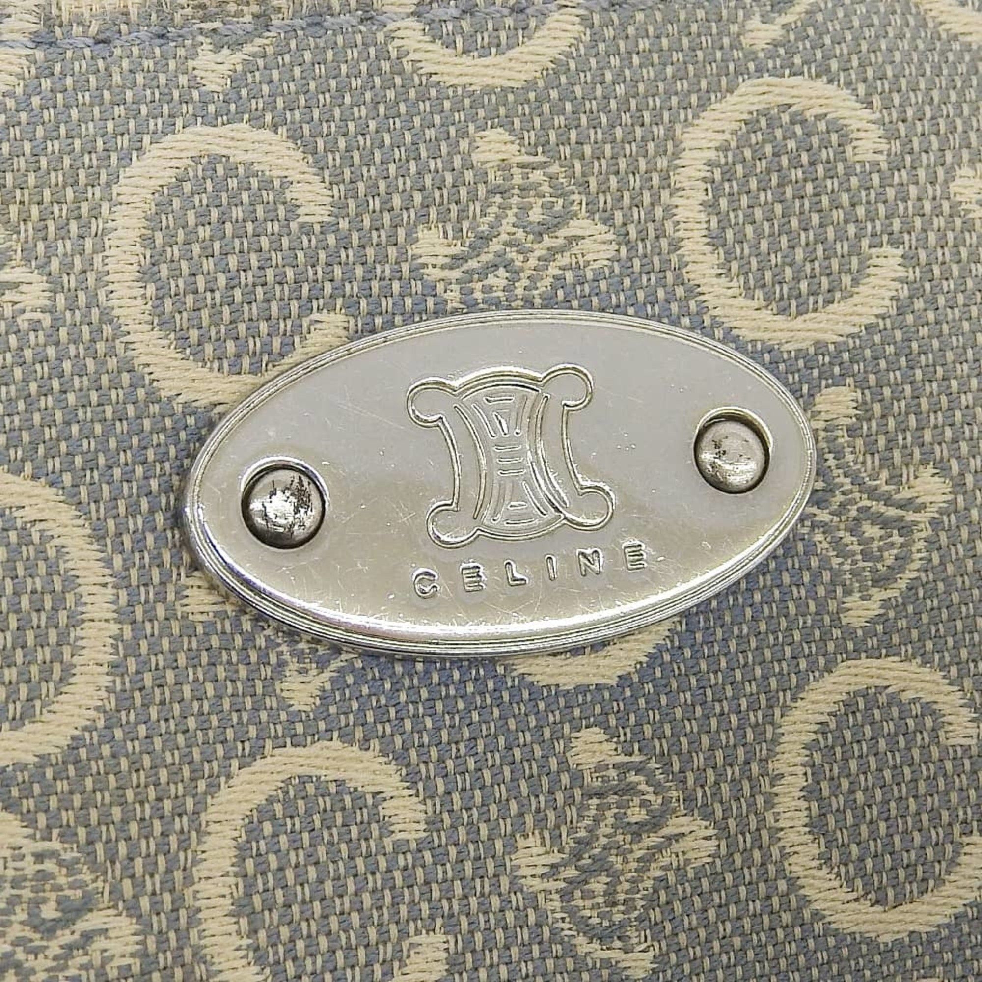 Celine CELINE Macadam Pattern Triomphe Chain Shoulder Pouch Bag Light Blue Size ONE SIZE - 6 Thumbnail
