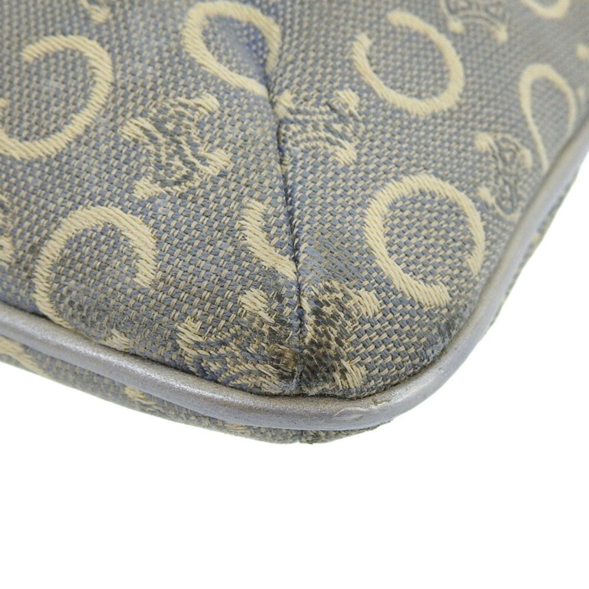 Celine CELINE Macadam Pattern Triomphe Chain Shoulder Pouch Bag Light Blue Size ONE SIZE - 4 Thumbnail