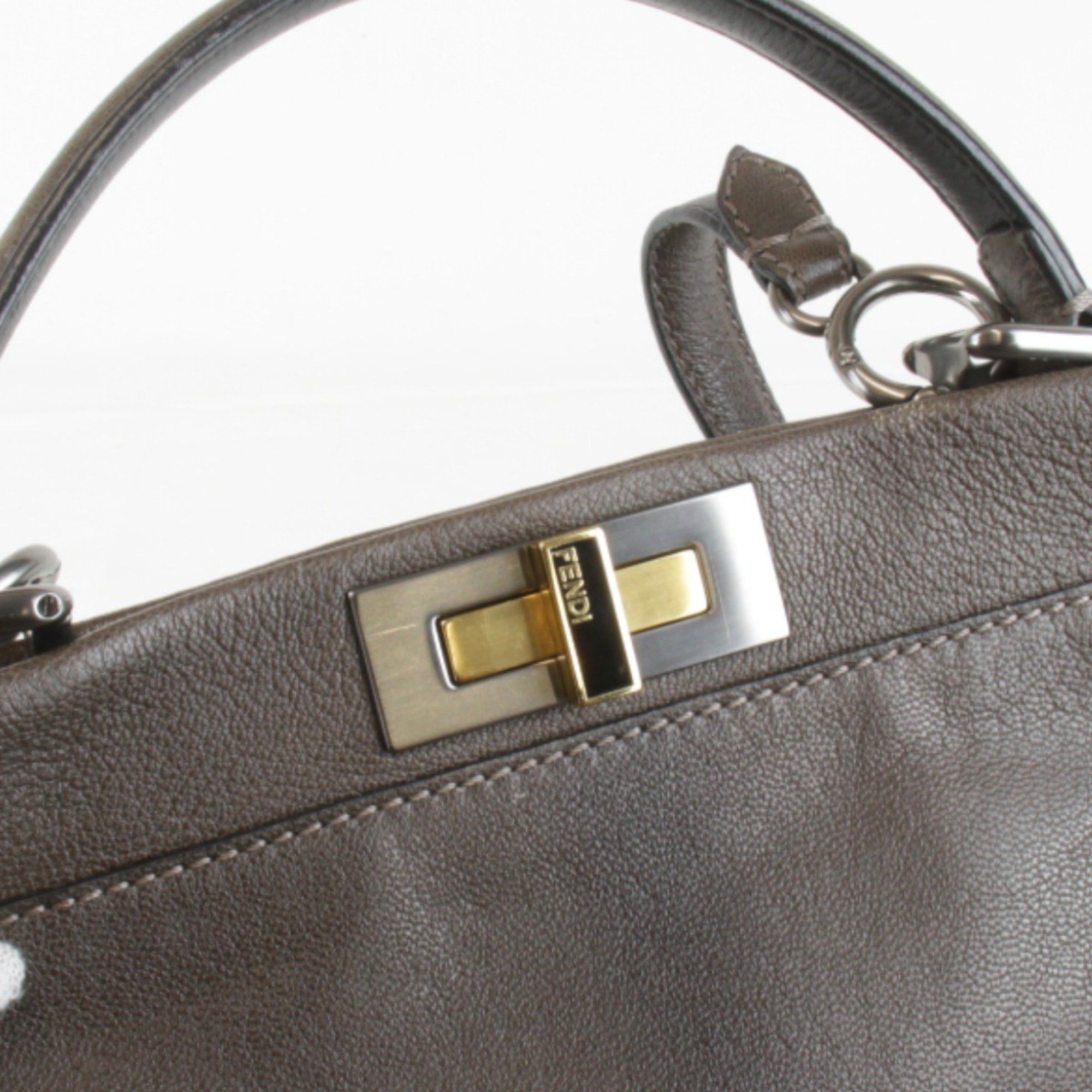 Fendi FENDI Peekaboo 2way handbag leather for women Size ONE SIZE - 7 Thumbnail