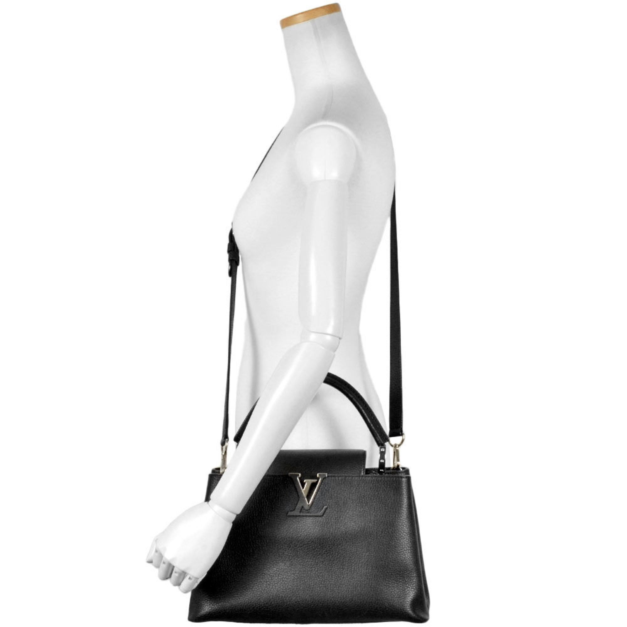 Louis Vuitton Louis Vuitton Capucines MM Handbag Leather M42242 Noir SP4177 Women's Size ONE SIZE - 9 Thumbnail