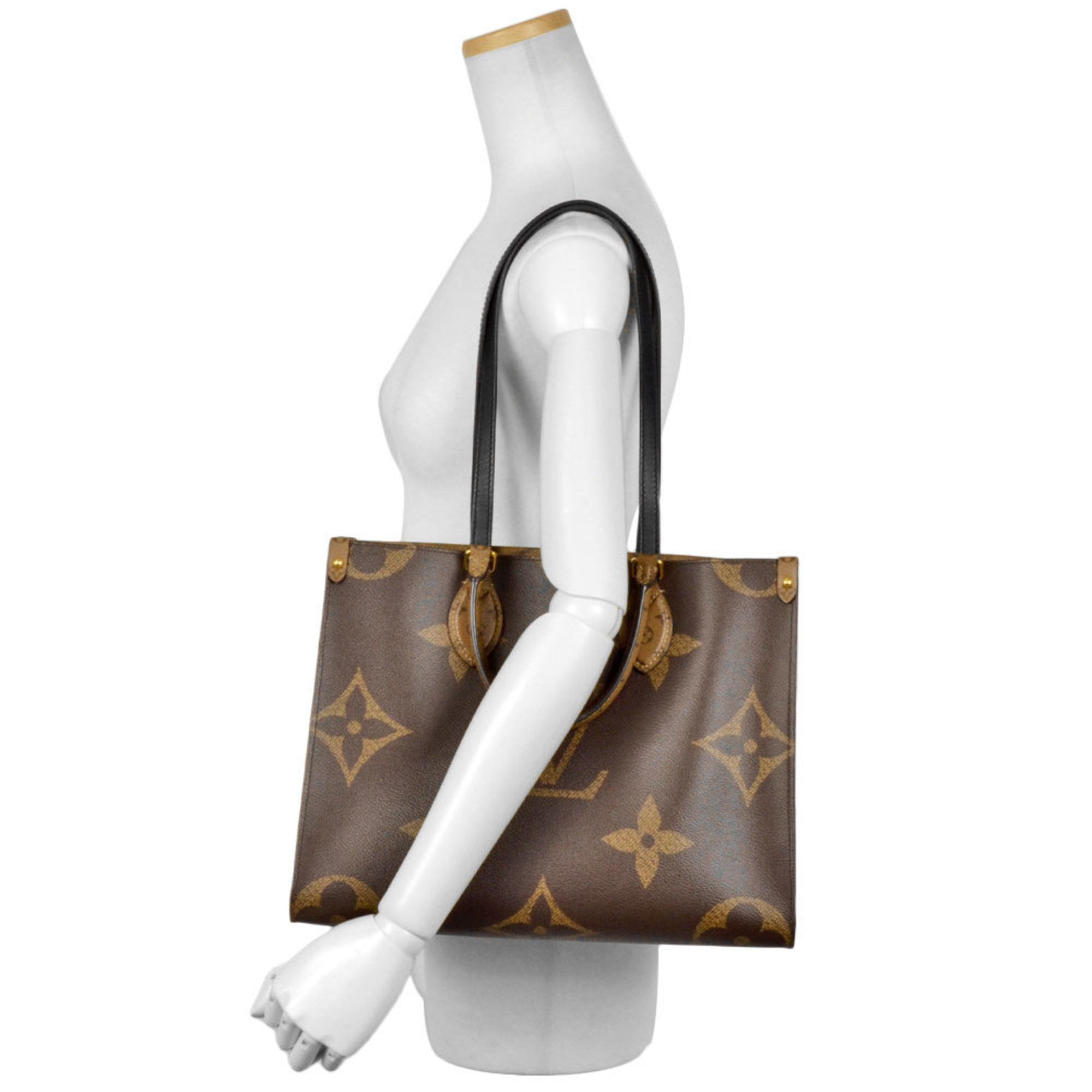 LOUIS VUITTON On the Go MM Tote Bag Monogram Giant M45321 Brown TR2270 Reverse Women's