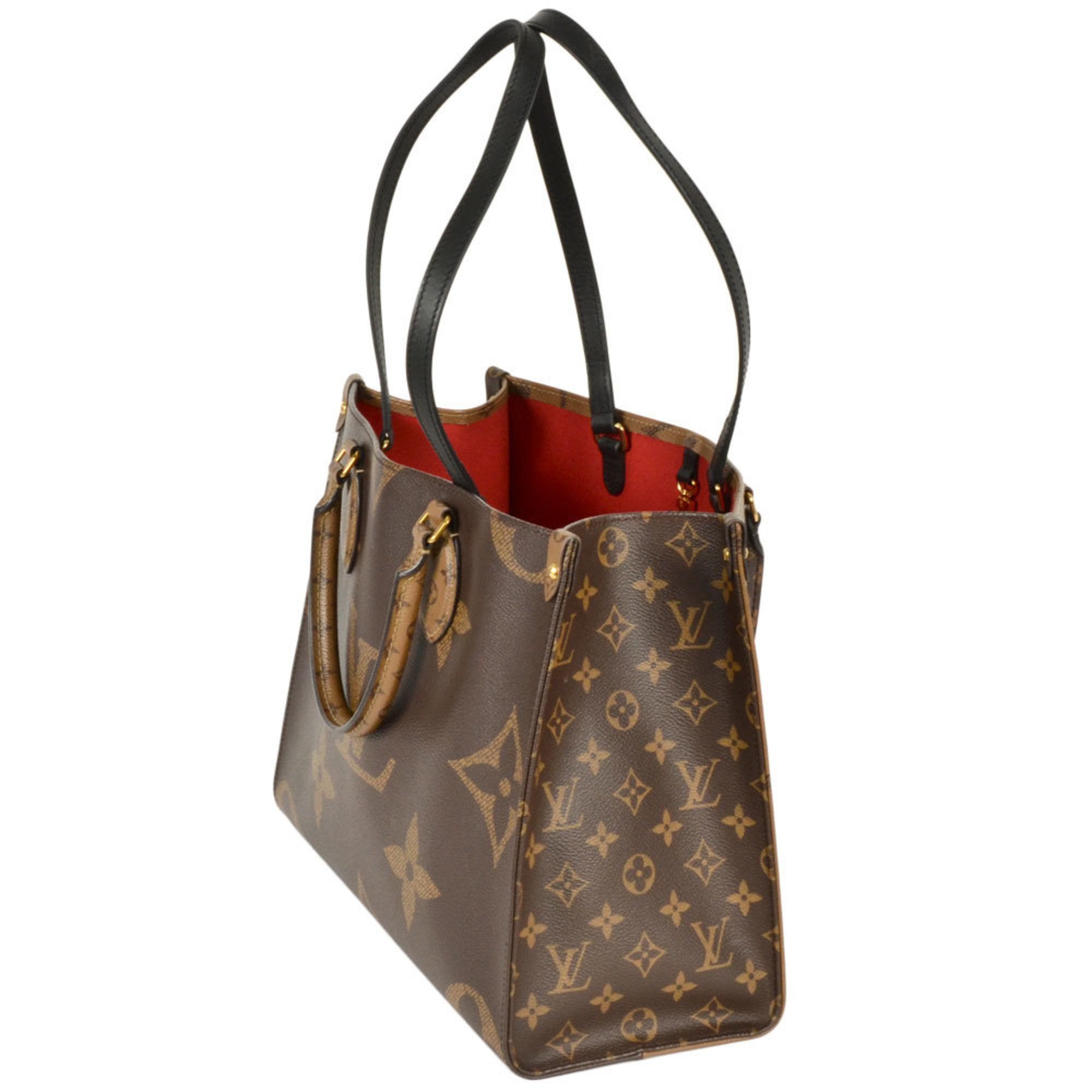 LOUIS VUITTON On the Go MM Tote Bag Monogram Giant M45321 Brown TR2270 Reverse Women's