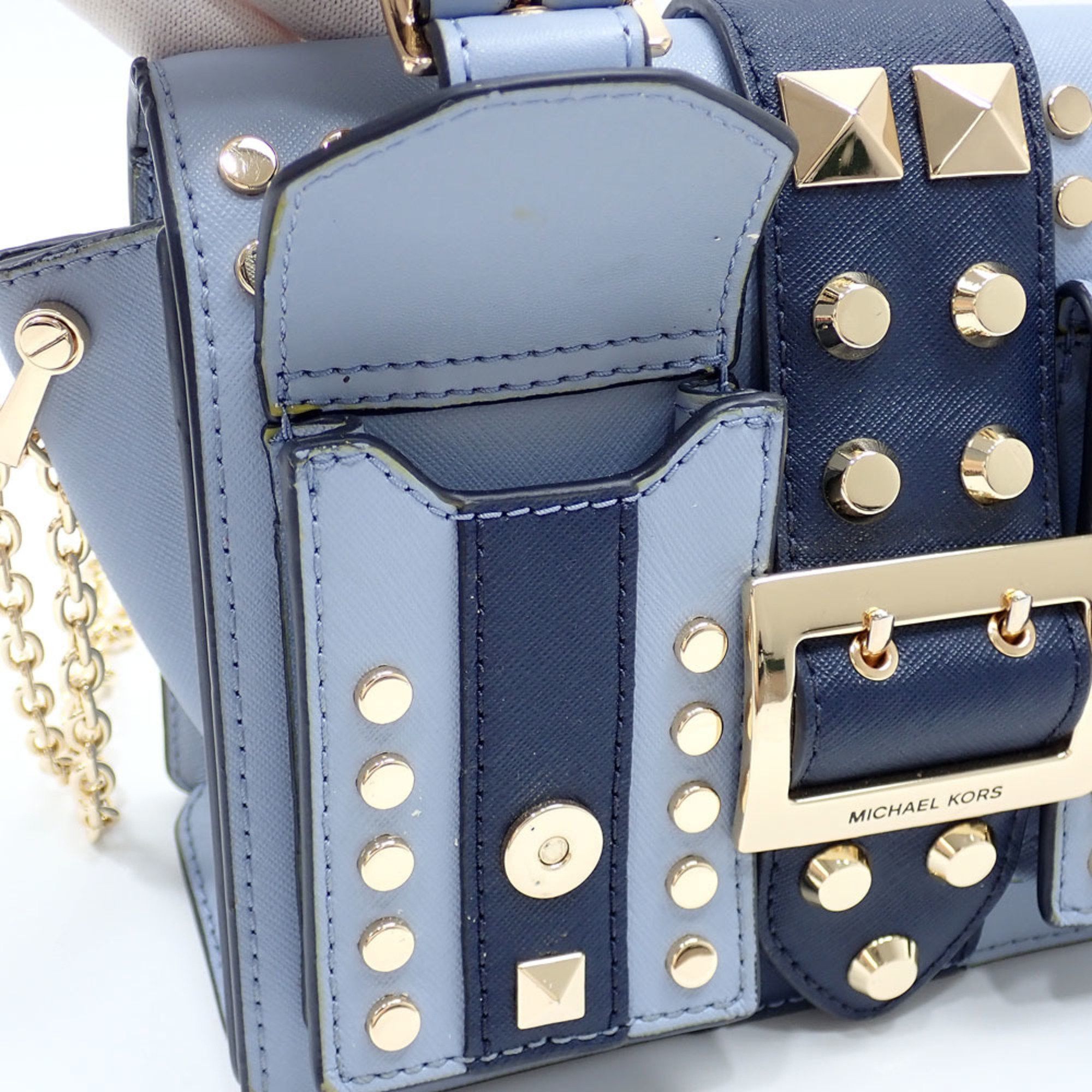 Michael Kors Michael Kors Chain Shoulder Bag for Women, Blue, Leather, 30S0G0YM8T, C217327 Size ONE SIZE - 5 Thumbnail