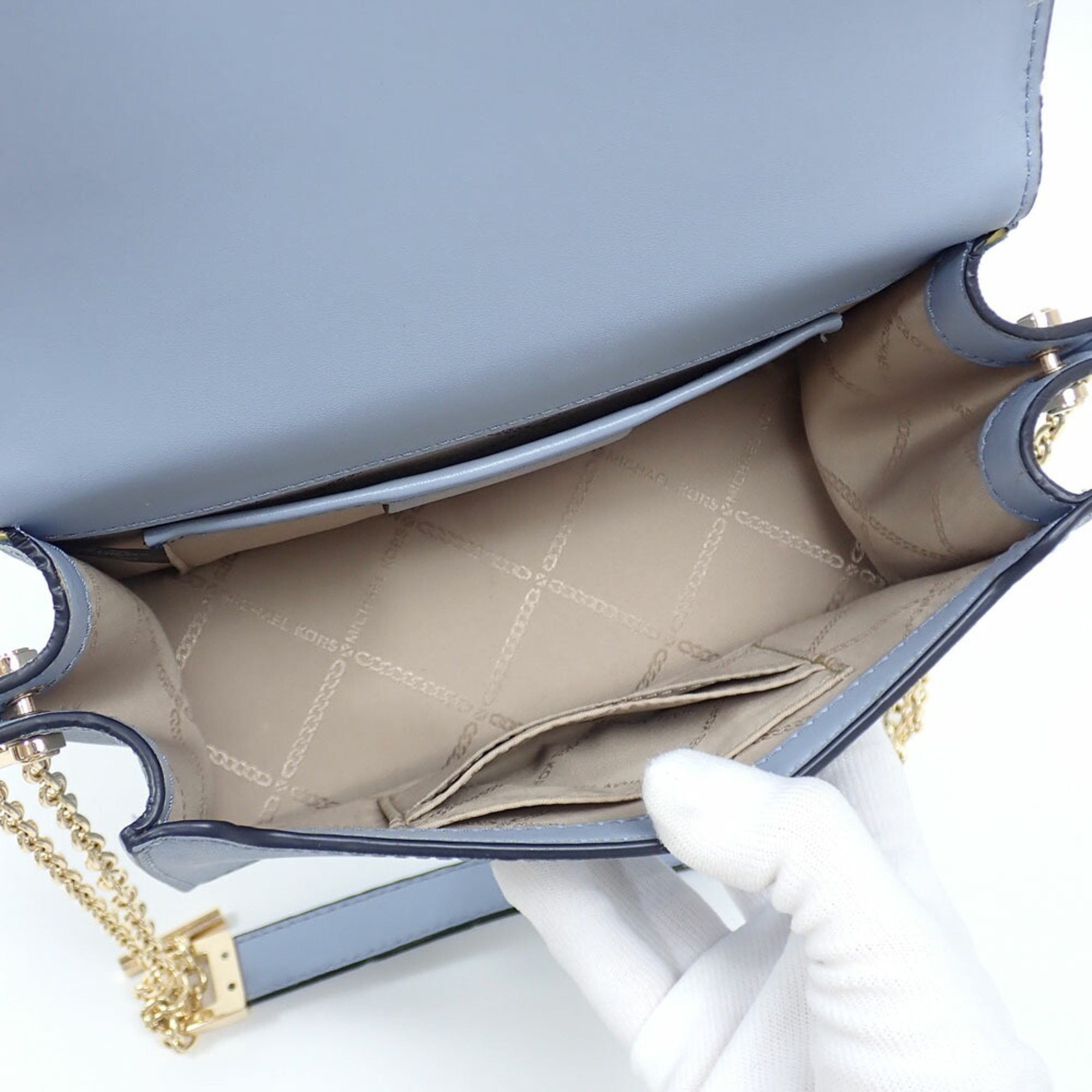 Michael Kors Michael Kors Chain Shoulder Bag for Women, Blue, Leather, 30S0G0YM8T, C217327 Size ONE SIZE - 6 Thumbnail
