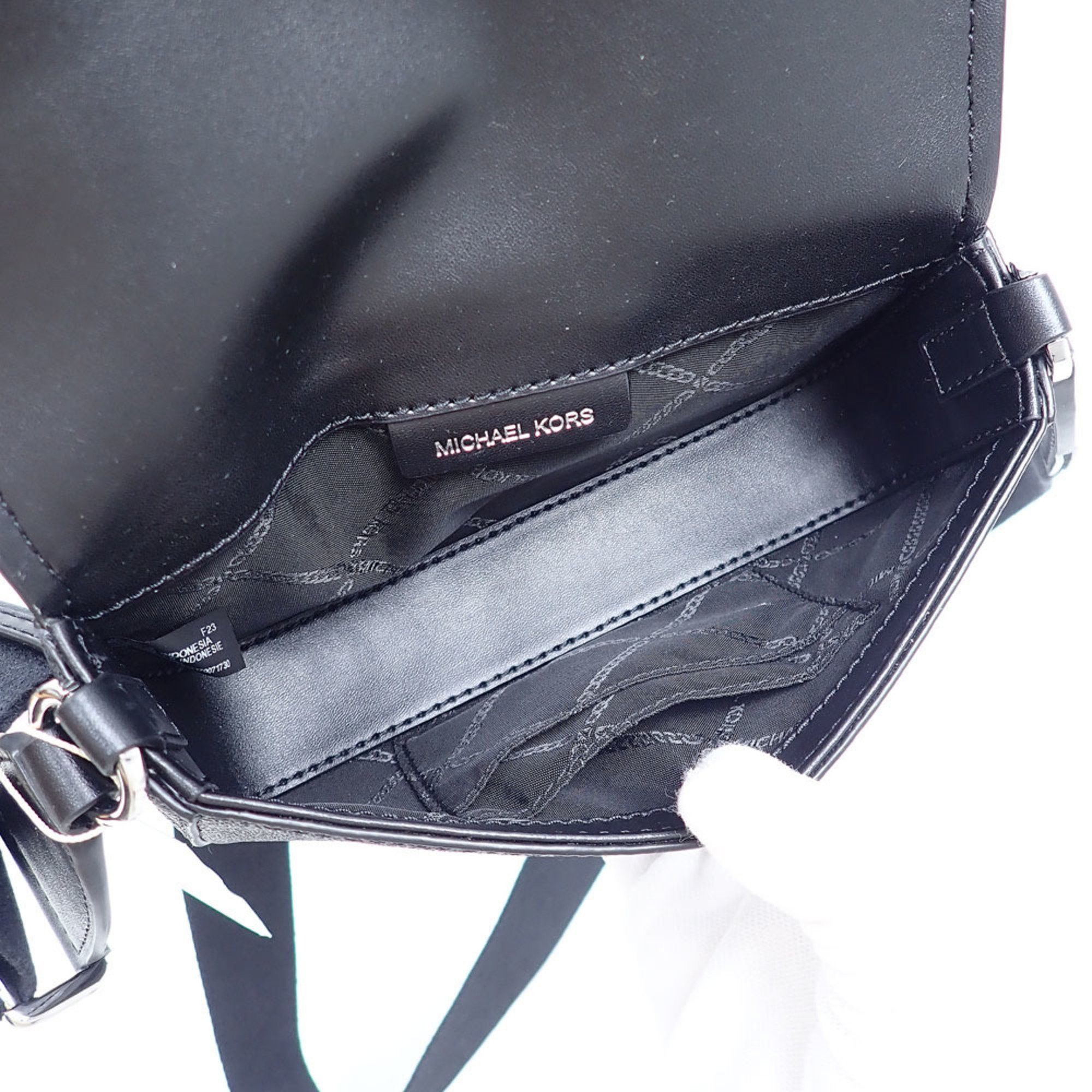 Michael Kors Michael Kors Shoulder Bag for Women, Black, Coated Canvas, 32F3SGRC0B1, MK Signature GREENWICH XS EW Sling Crossbody C215727 Size ONE SIZE - 5 Thumbnail