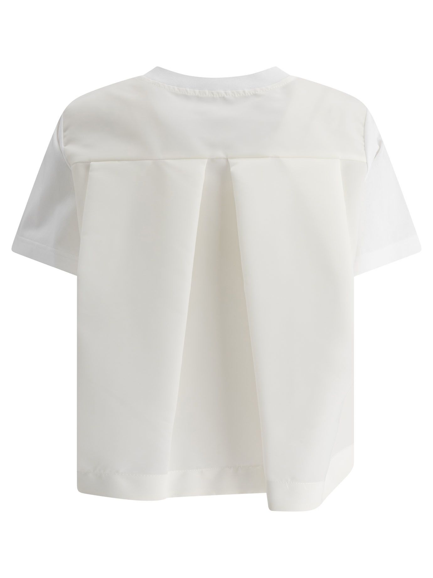 Sacai Cotton Jersey And Nylon Twill T-Shirt Size L / US 10 / IT 46 - 2 Thumbnail